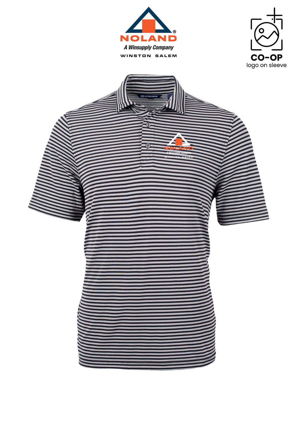 Cutter & Buck Virtue Recycled Stripe Featherlight Pique Mens Big & Tall Polo - Winston Salem Noland