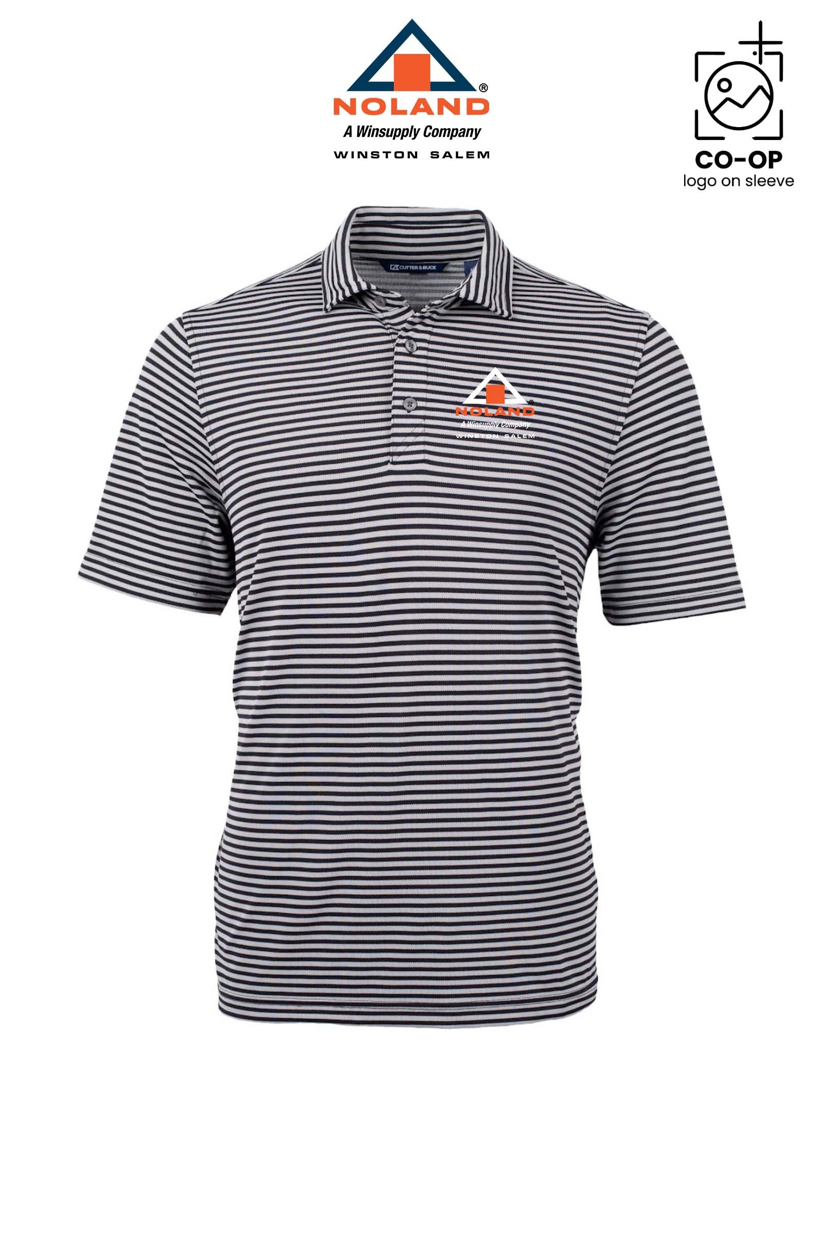Cutter & Buck Virtue Recycled Stripe Featherlight Pique Mens Big & Tall Polo - Winston Salem Noland