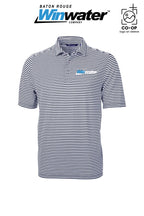 Cutter & Buck Virtue Recycled Stripe Featherlight Pique Mens Big & Tall Polo - Baton Rouge Winwater