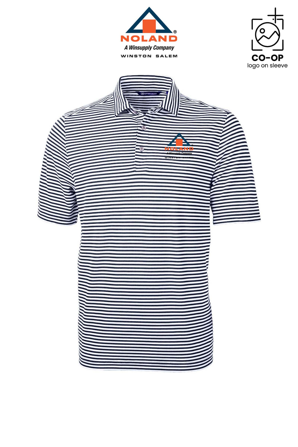 Cutter & Buck Virtue Recycled Stripe Featherlight Pique Mens Big & Tall Polo - Winston Salem Noland
