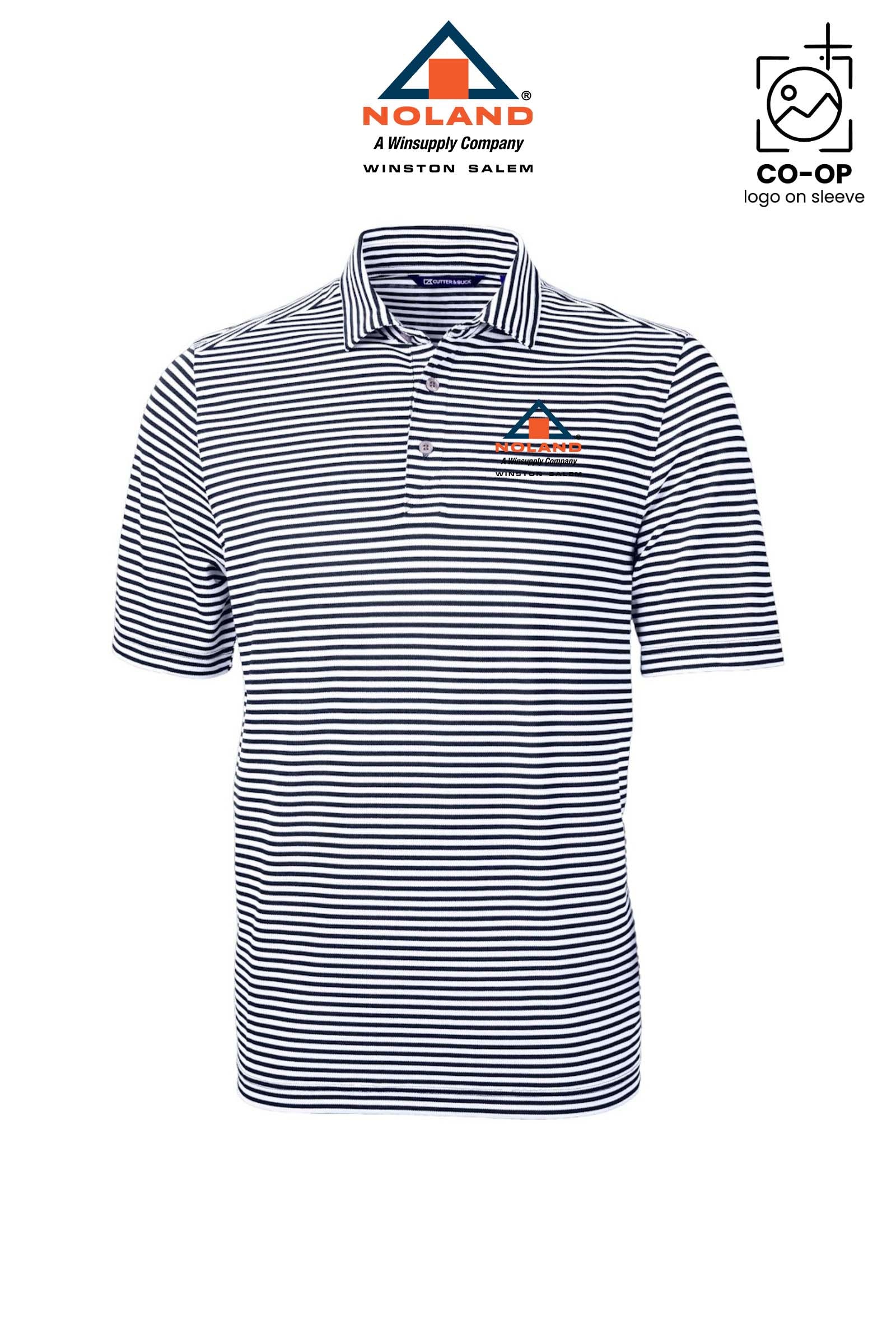 Cutter & Buck Virtue Recycled Stripe Featherlight Pique Mens Big & Tall Polo - Winston Salem Noland