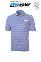 Cutter & Buck Virtue Recycled Stripe Featherlight Pique Mens Big & Tall Polo - Baton Rouge Winwater