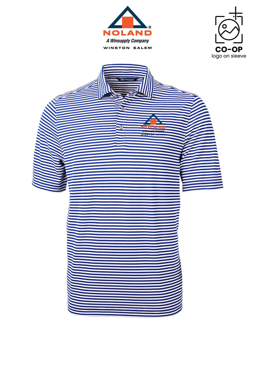 Cutter & Buck Virtue Recycled Stripe Featherlight Pique Mens Big & Tall Polo - Winston Salem Noland