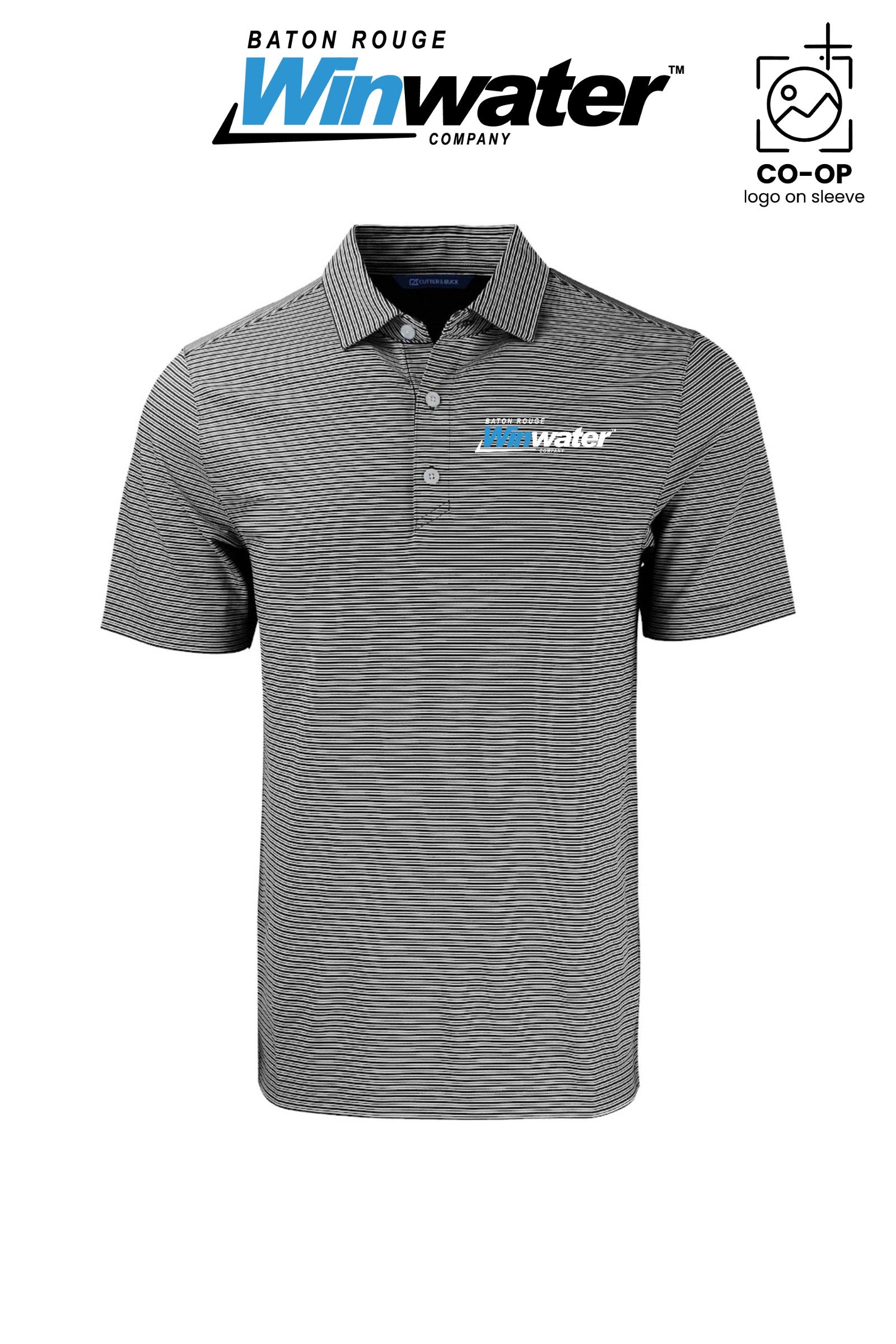 Cutter & Buck Forge Recycled Double Stripe Four-Way Stretch Mens Big & Tall Polo - Baton Rouge Winwater