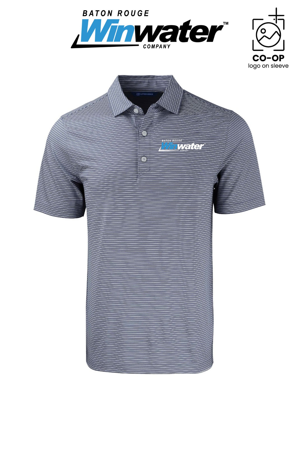 Cutter & Buck Forge Recycled Double Stripe Four-Way Stretch Mens Big & Tall Polo - Baton Rouge Winwater
