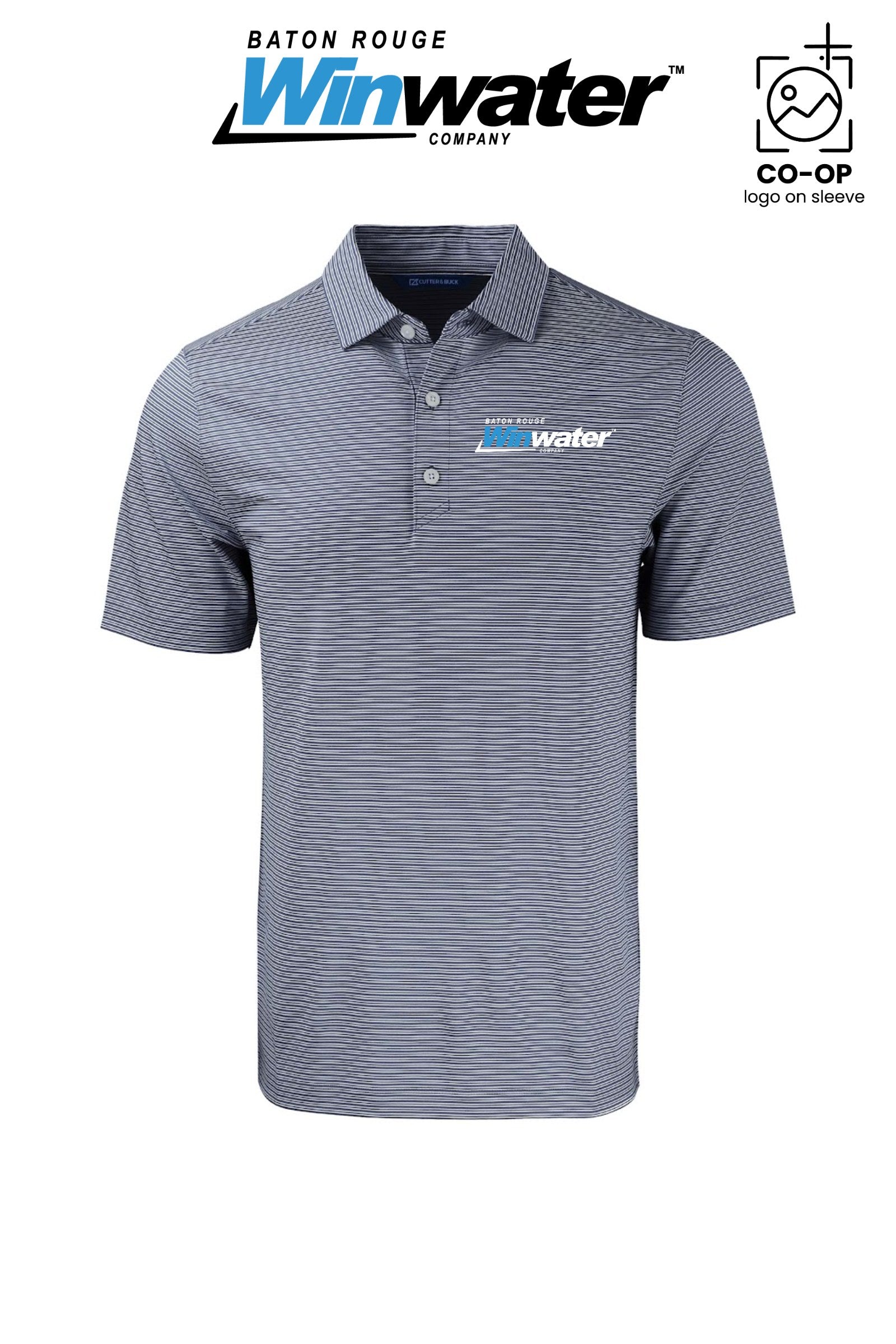 Cutter & Buck Forge Recycled Double Stripe Four-Way Stretch Mens Big & Tall Polo - Baton Rouge Winwater