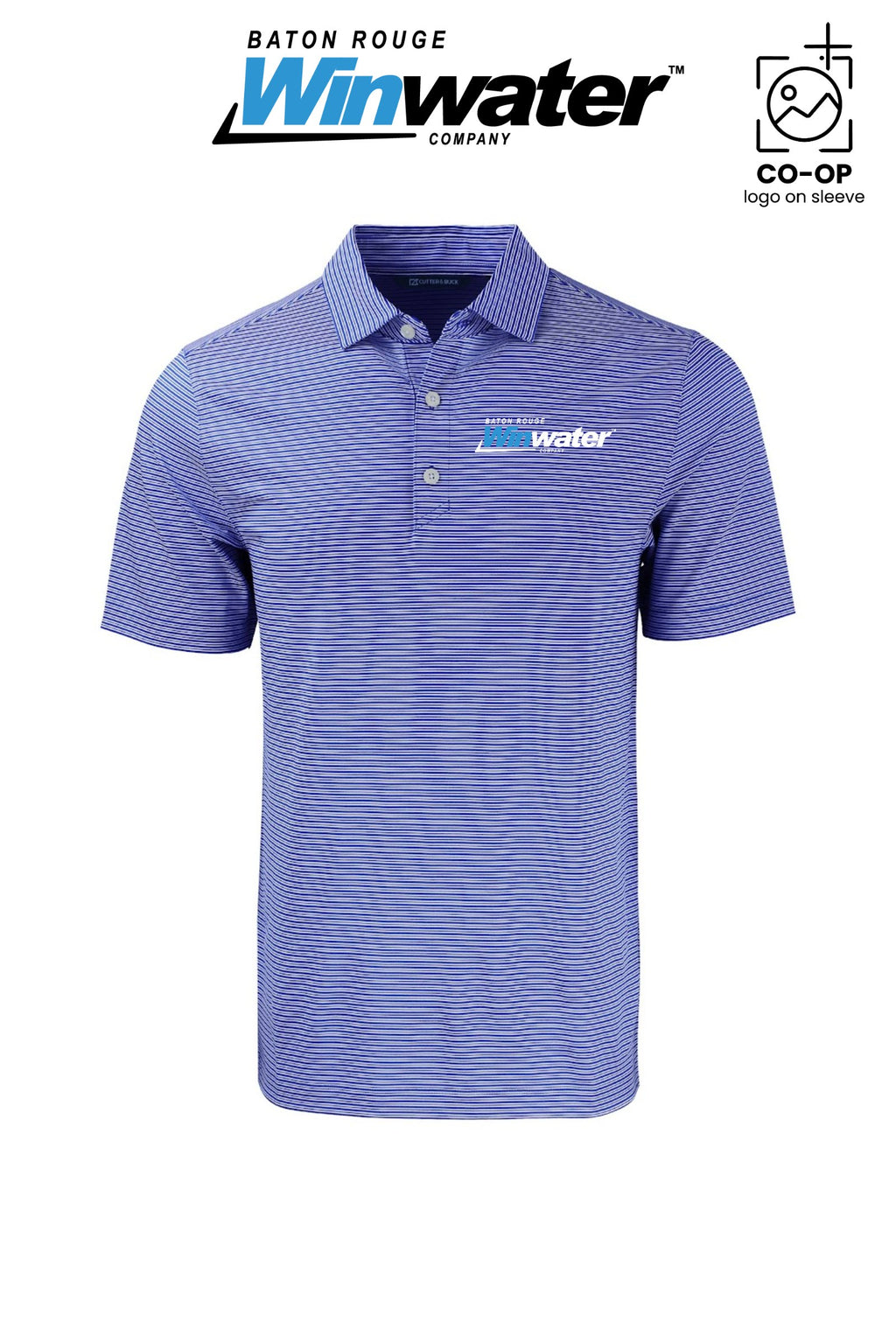 Cutter & Buck Forge Recycled Double Stripe Four-Way Stretch Mens Big & Tall Polo - Baton Rouge Winwater