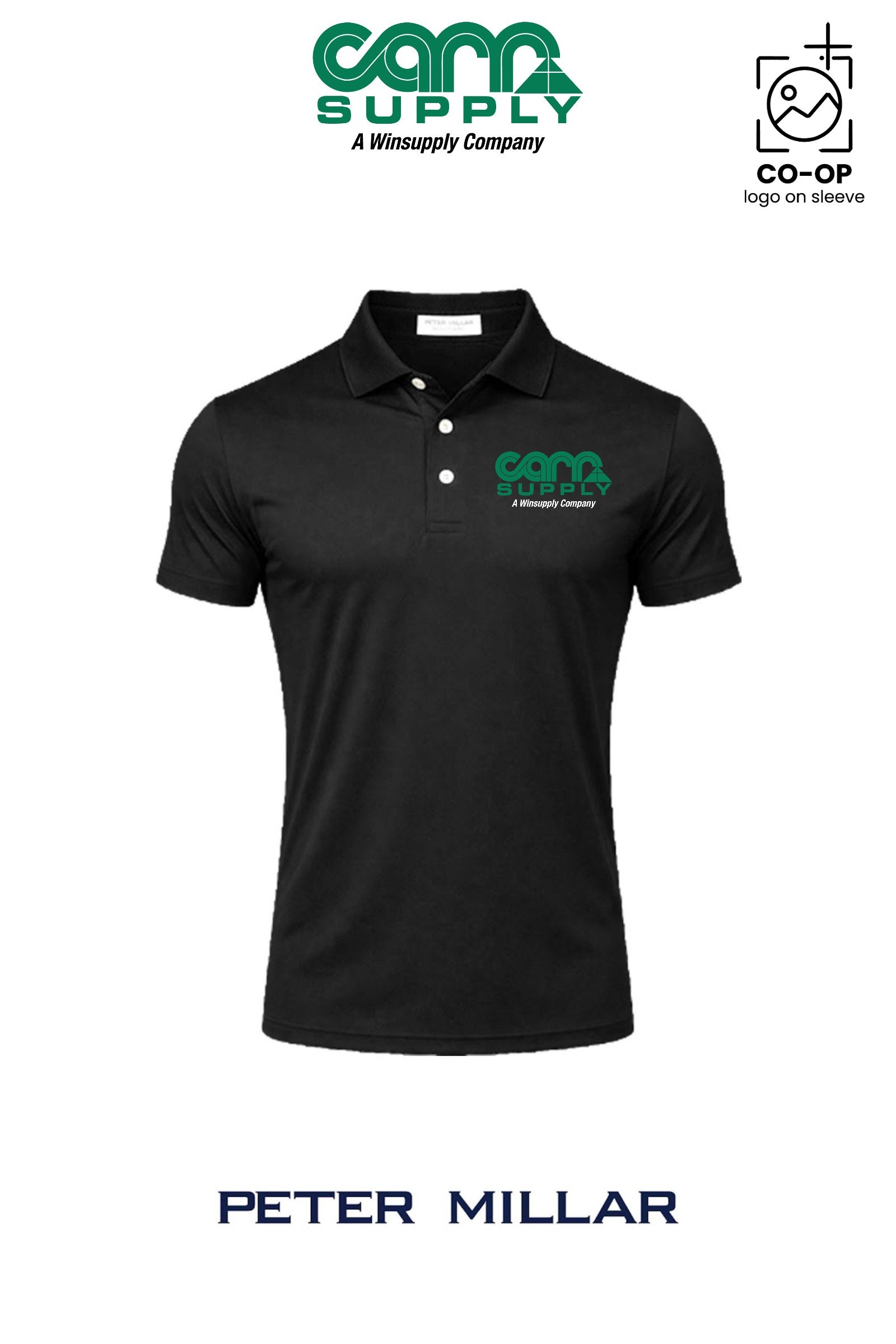 Peter Millar Mens Solid Performance Polo - Self Collar - Carr Supply - Athens