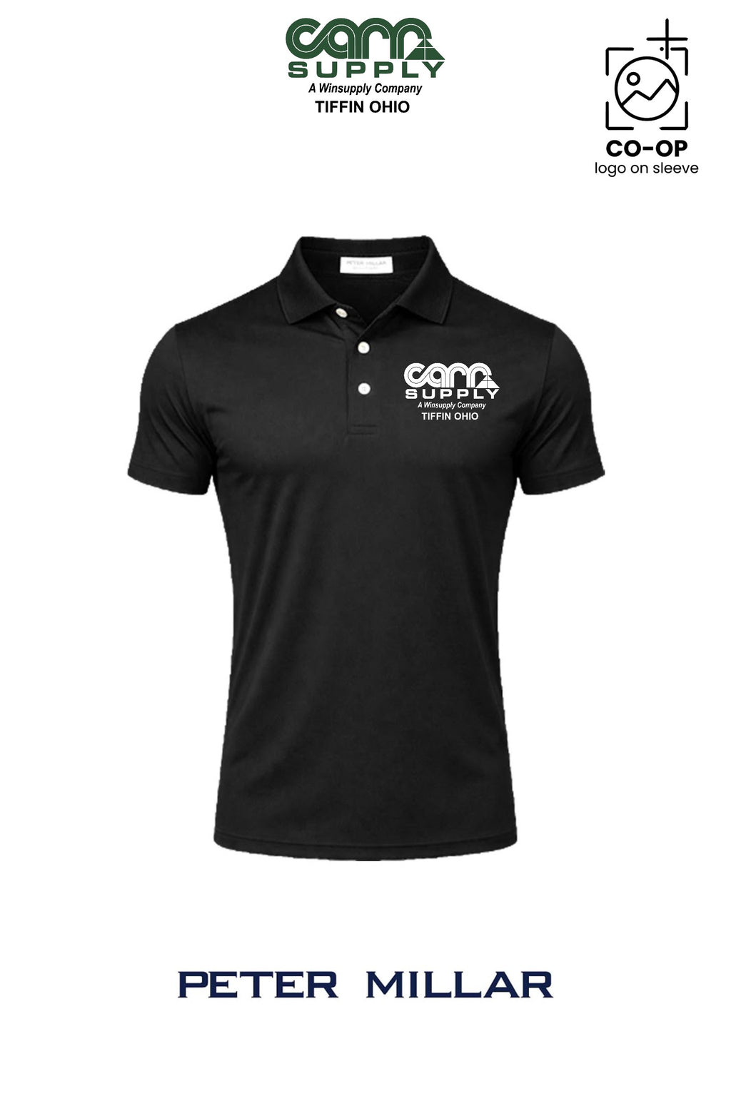 Peter Millar Mens Solid Performance Polo - Self Collar - Carr Supply - Tiffin
