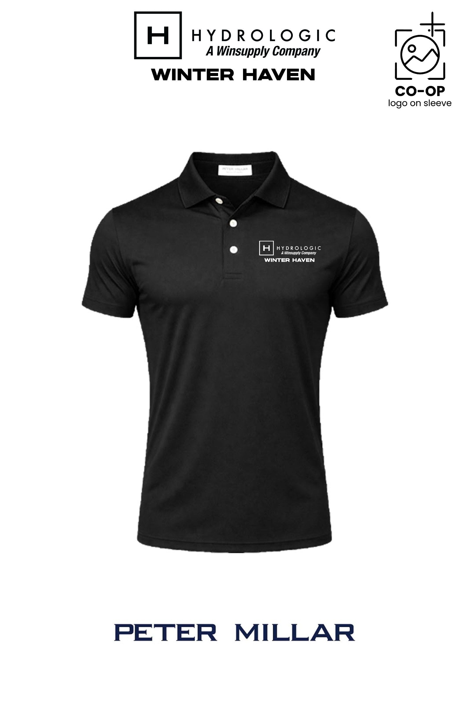 Peter Millar Mens Solid Performance Polo - Self Collar - Winsupply of Winter Haven