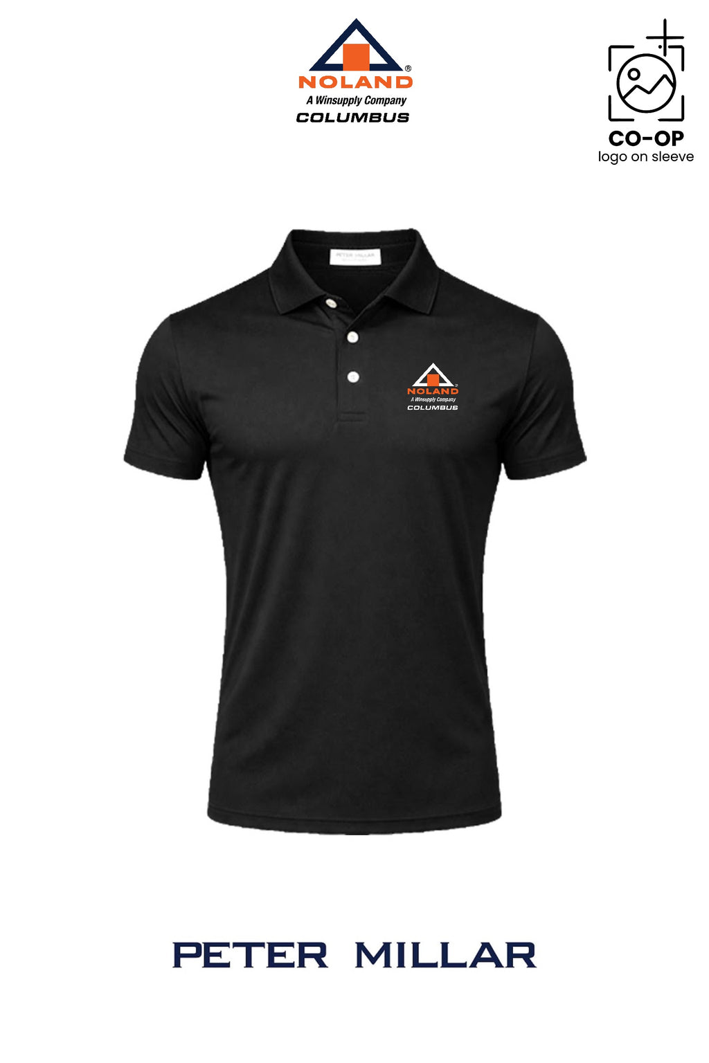 Peter Millar Mens Solid Performance Polo - Self Collar - Columbus Noland