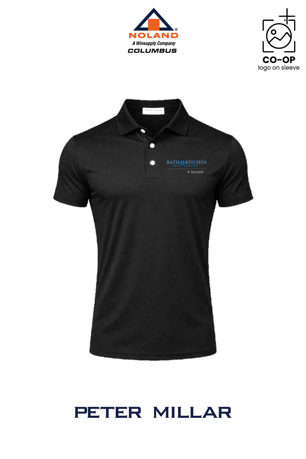 Peter Millar Mens Solid Performance Polo - Self Collar - Columbus Noland