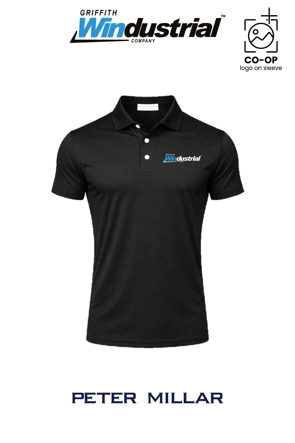 Peter Millar Mens Solid Performance Polo - Self Collar - Griffith Windustrial