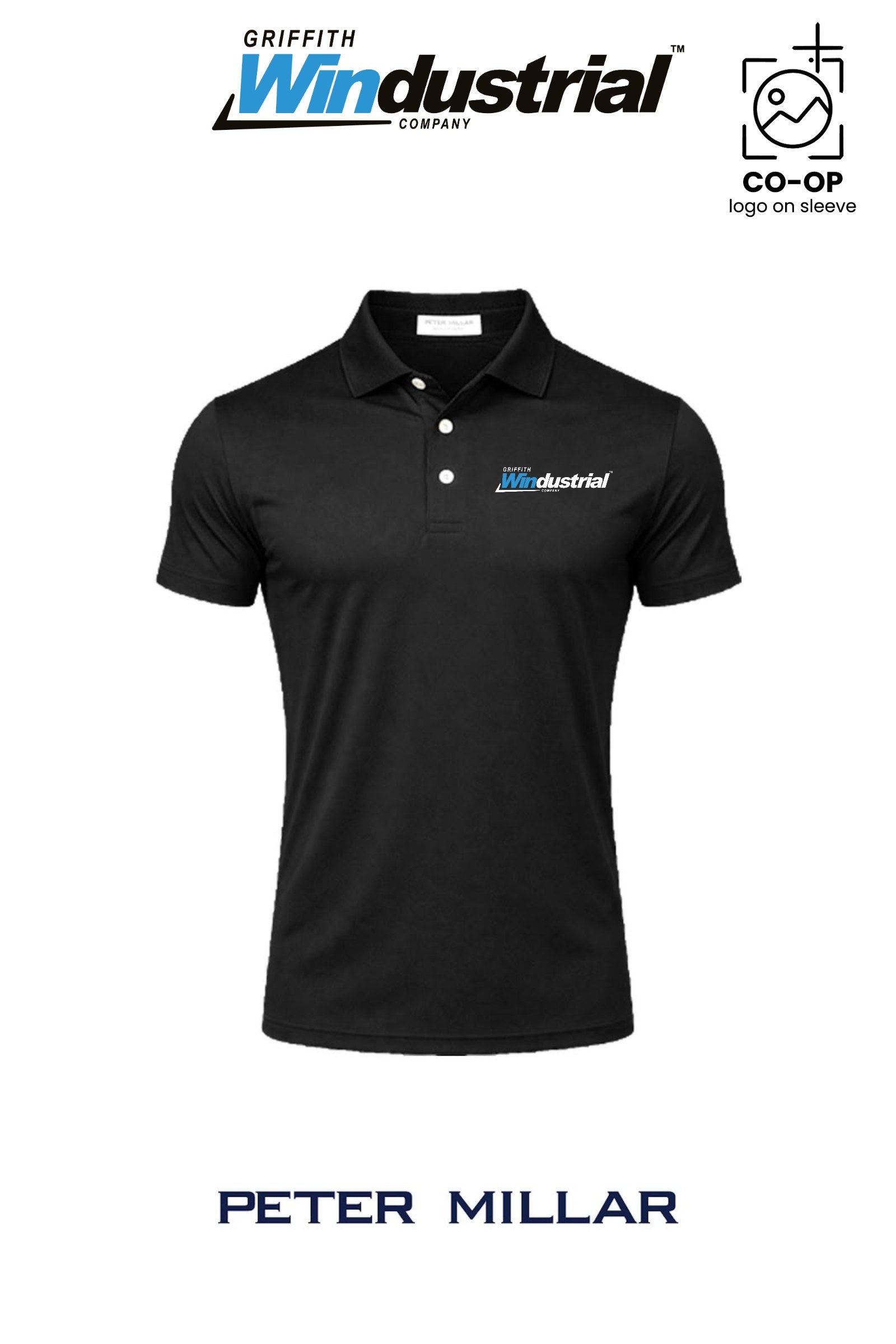 Peter Millar Mens Solid Performance Polo - Self Collar - Griffith Windustrial