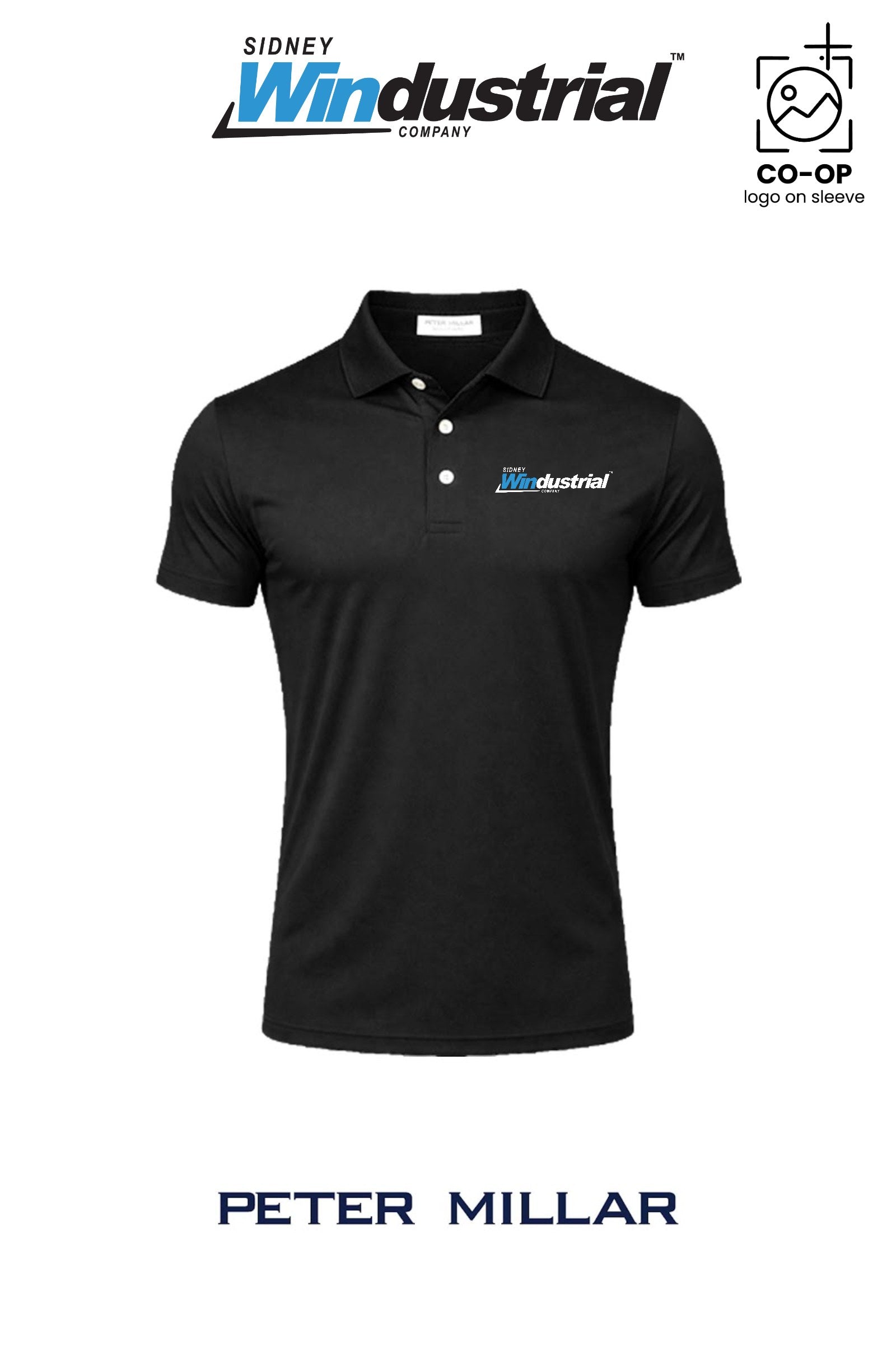 Peter Millar Mens Solid Performance Polo - Self Collar - Sidney Windustrial