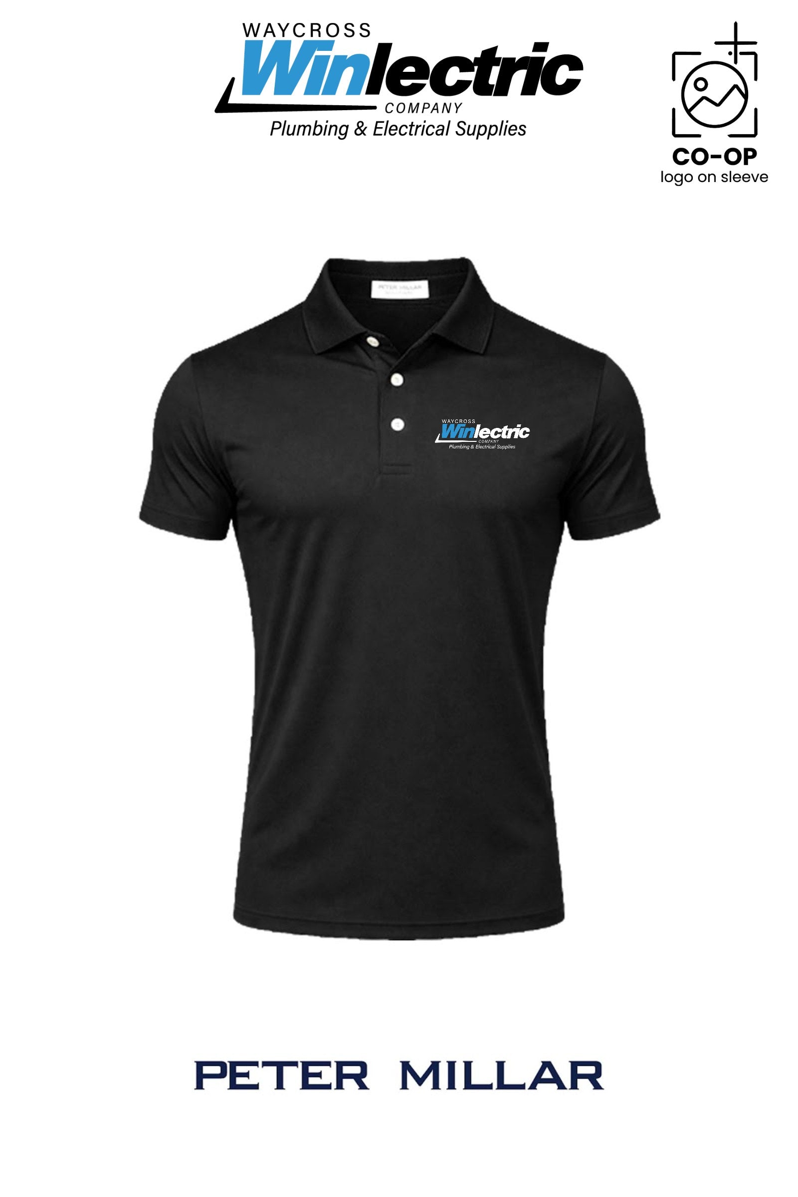 Peter Millar Mens Solid Performance Polo - Self Collar - Waycross Winlectric
