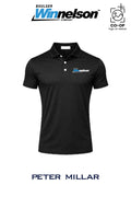 Peter Millar Mens Solid Performance Polo - Self Collar - Boulder Winnelson