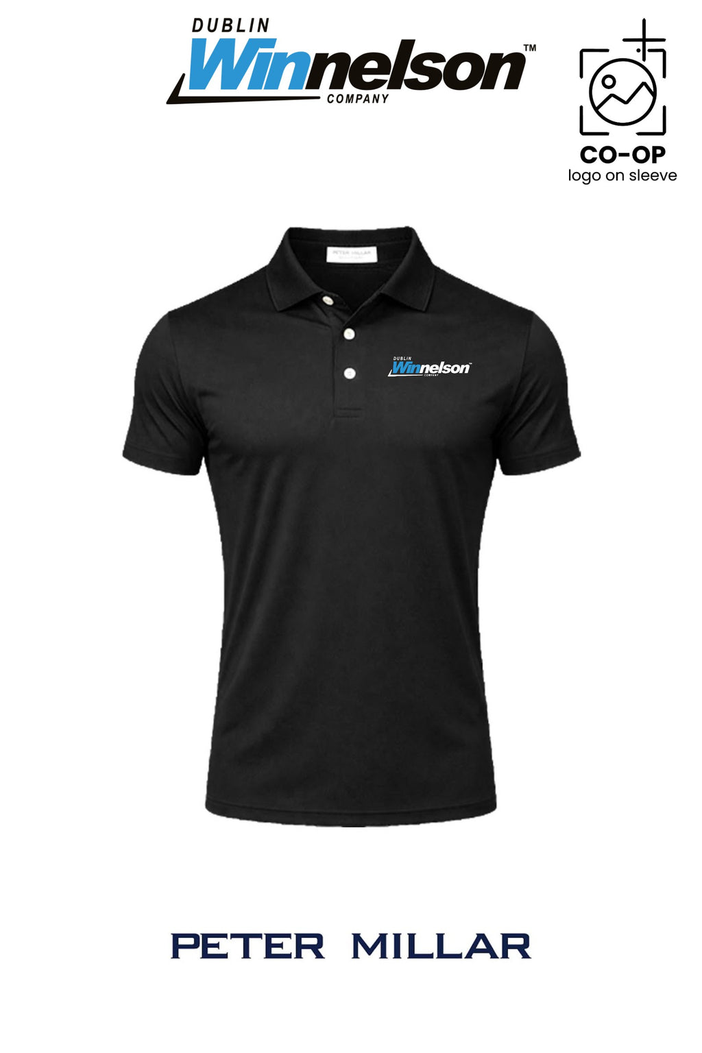 Peter Millar Mens Solid Performance Polo - Self Collar - Dublin Winnelson