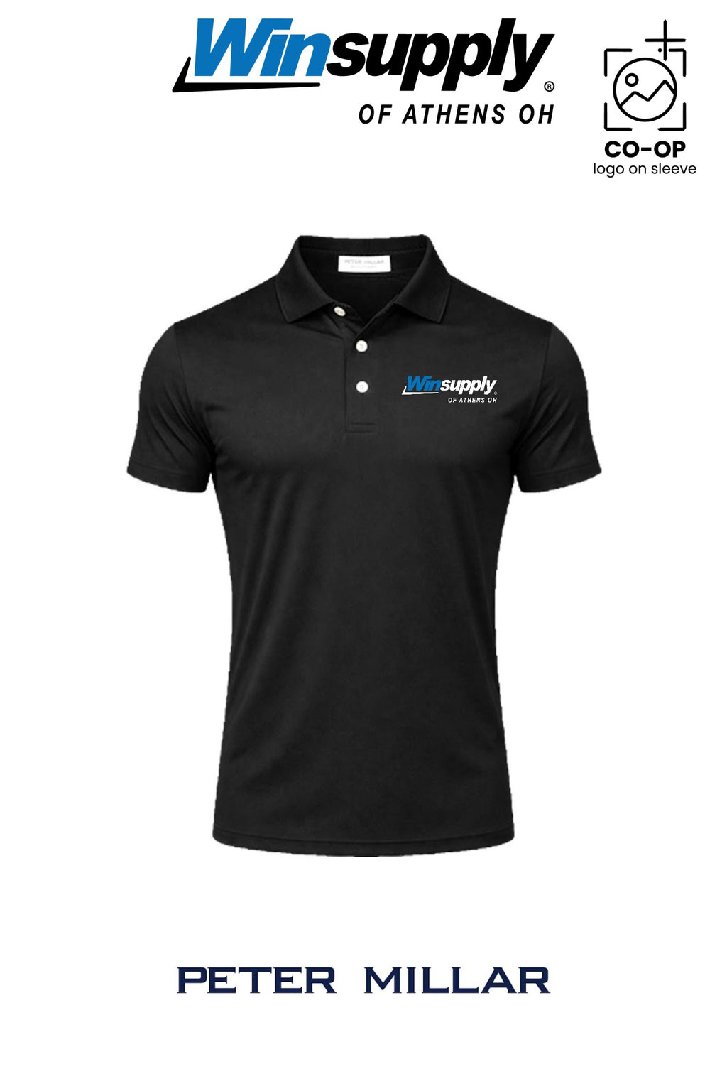 Peter Millar Mens Solid Performance Polo - Self Collar - Winsupply of Athens OH