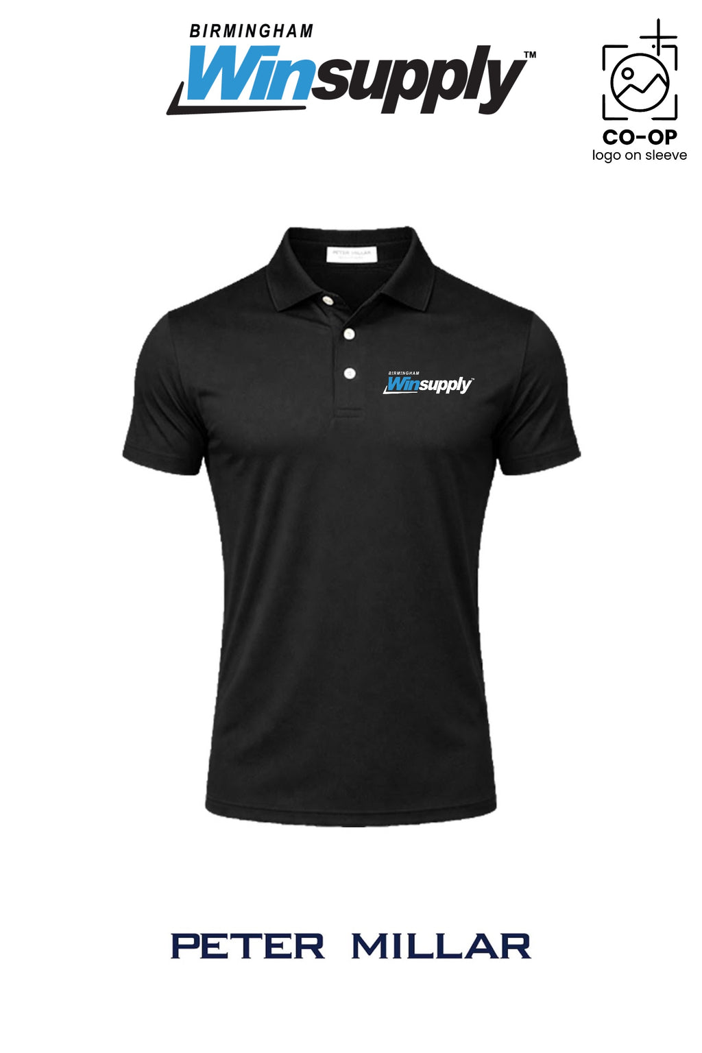 Peter Millar Mens Solid Performance Polo - Self Collar - Birmingham Winsupply