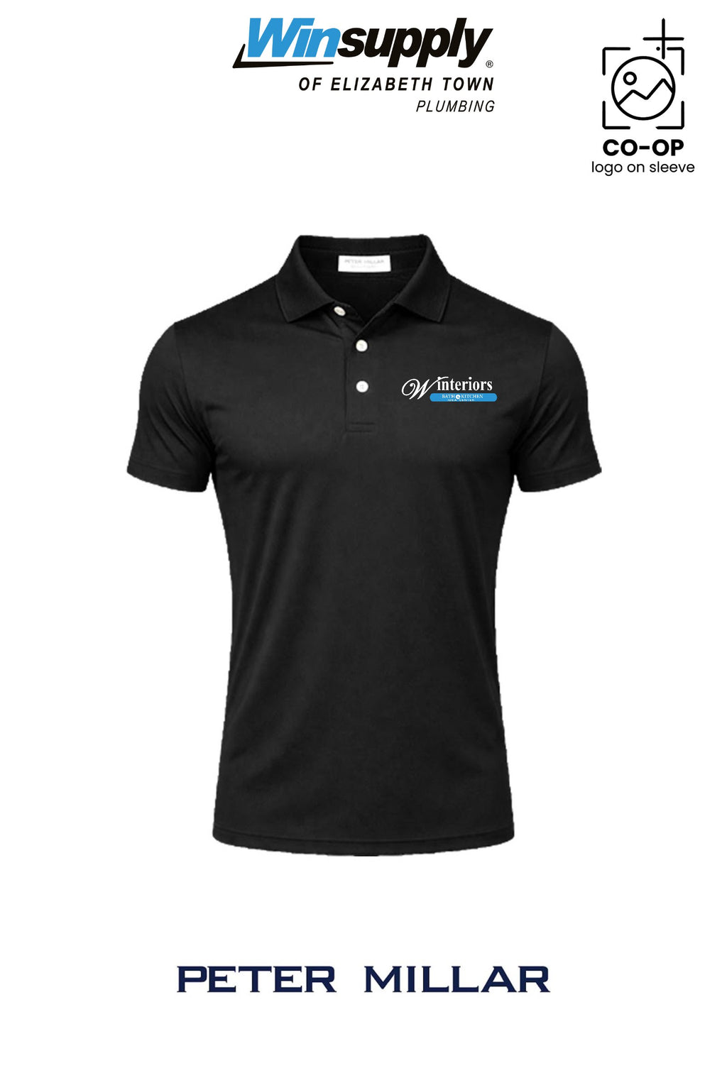 Peter Millar Mens Solid Performance Polo - Self Collar - Winsupply of Elizabethtown