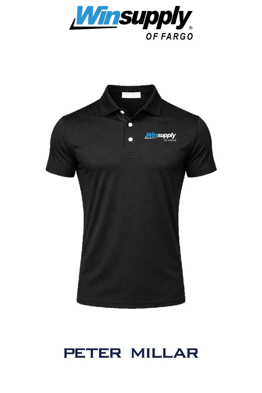 Peter Millar Mens Solid Performance Polo - Self Collar - Winsupply of Fargo