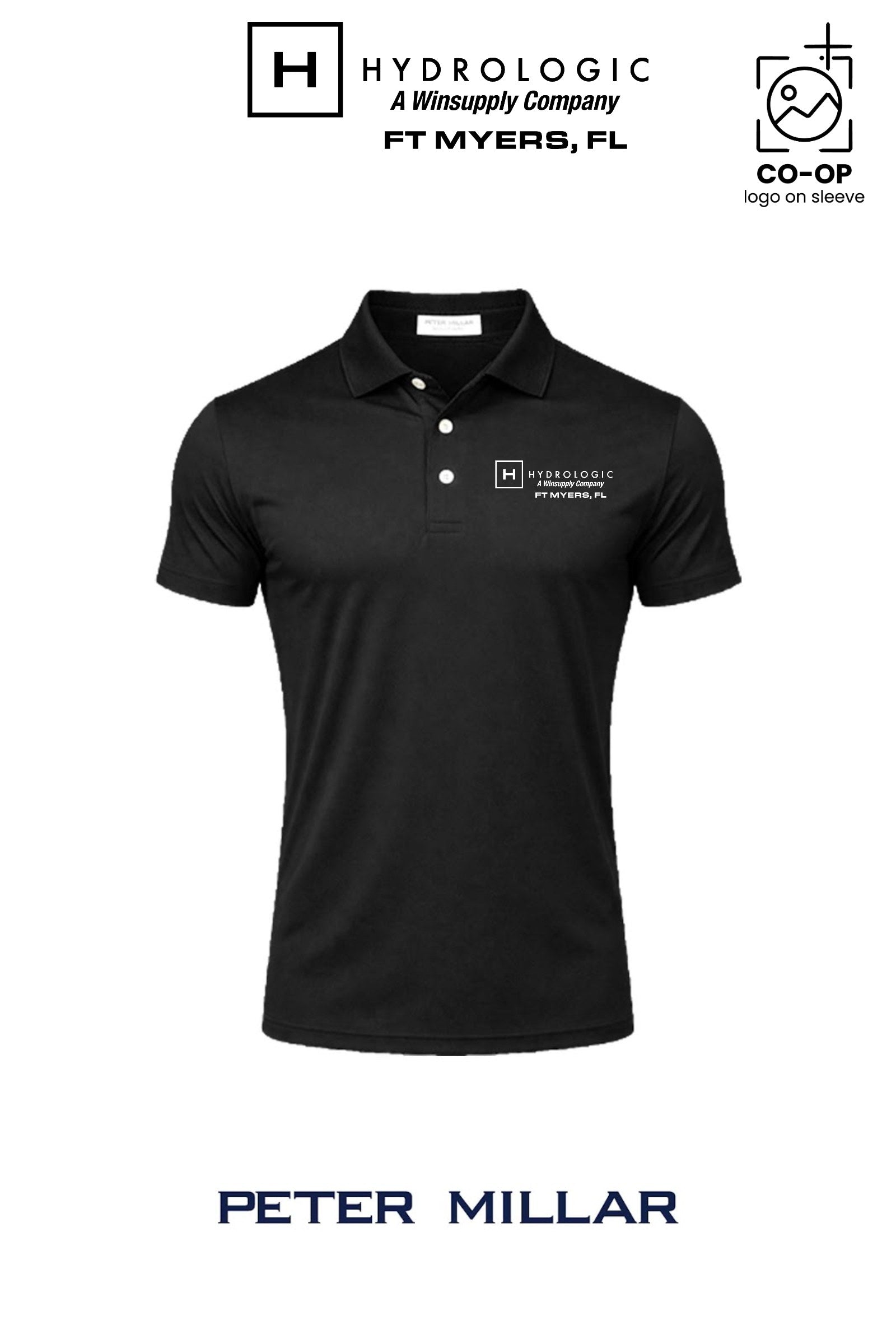 Peter Millar Mens Solid Performance Polo - Self Collar - Winsupply Ft Myers FL Co.