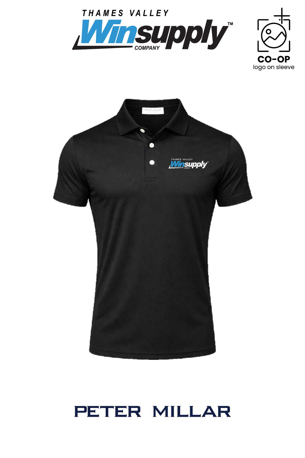Peter Millar Mens Solid Performance Polo - Self Collar - Thames Valley Winsupply