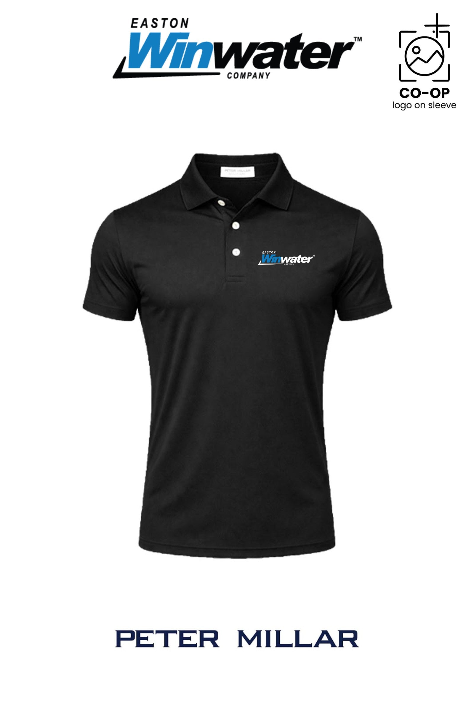 Peter Millar Mens Solid Performance Polo - Self Collar - Easton Winwater