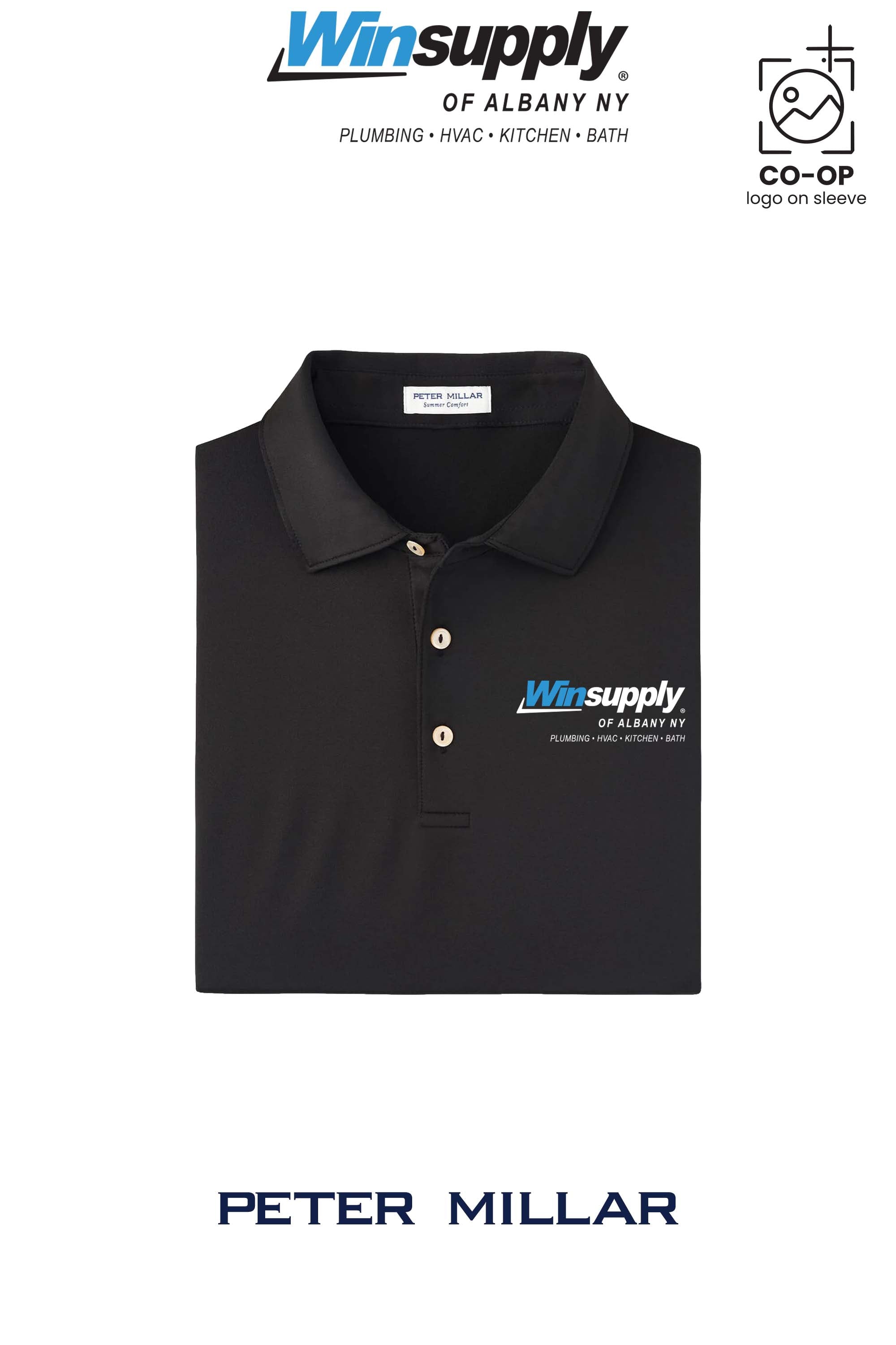 Peter Millar Mens Solid Performance Polo - Self Collar - Winsupply of Albany NY