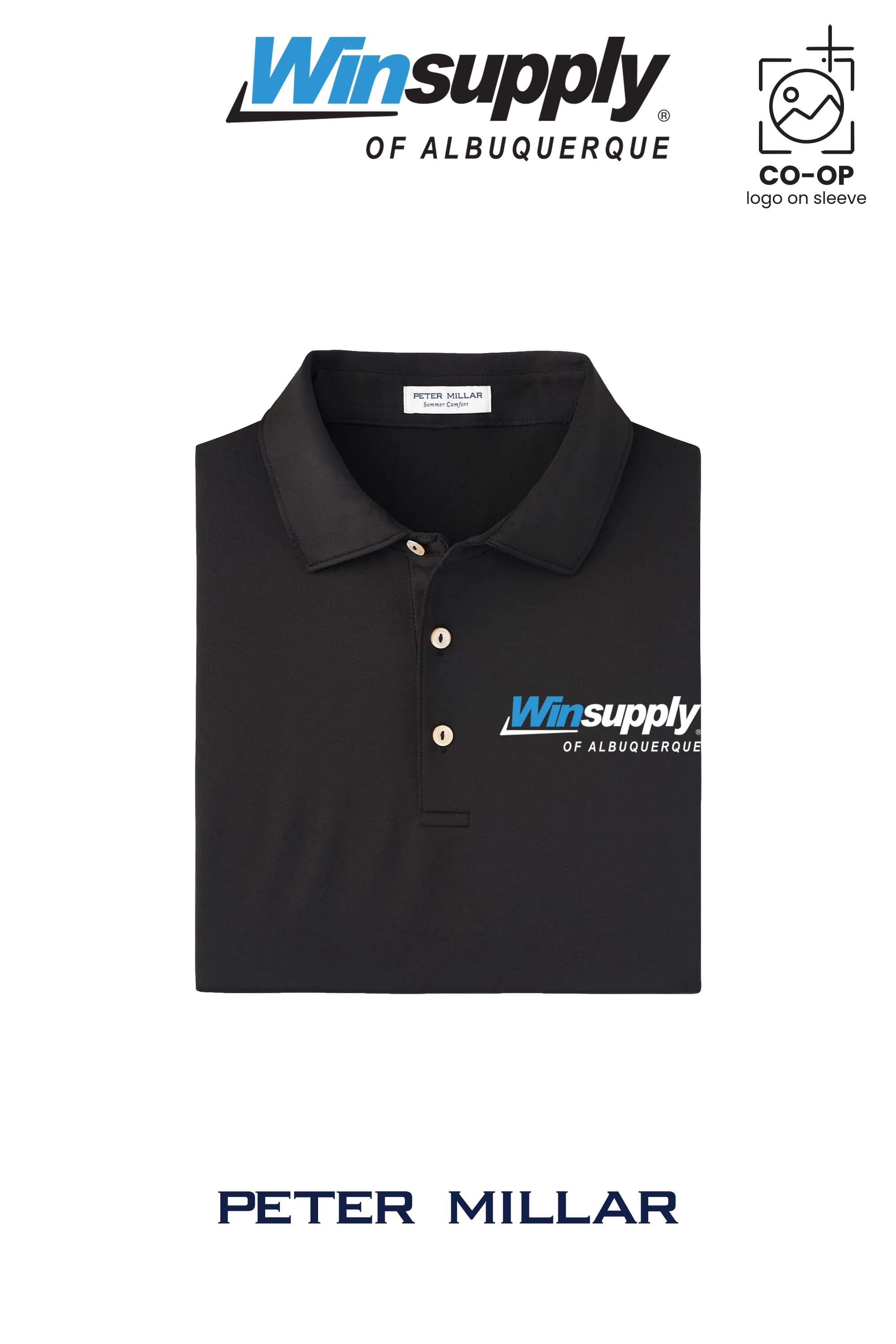 Peter Millar Mens Solid Performance Polo - Self Collar - Winsupply of Albuquerque