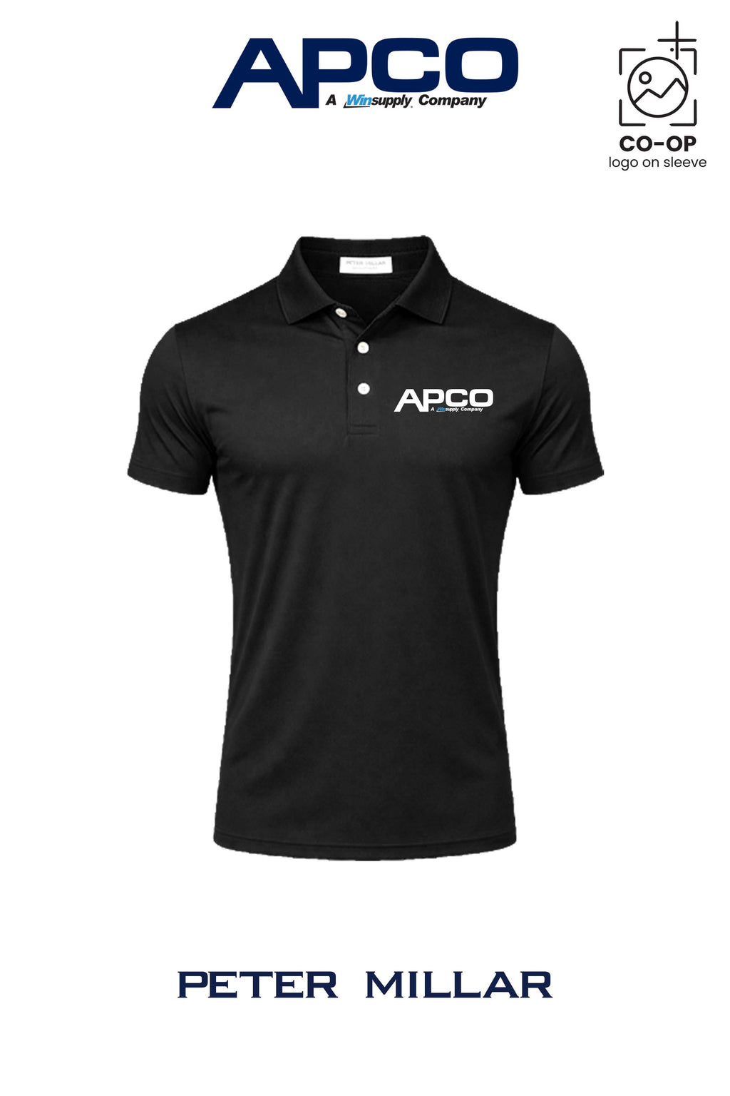 Peter Millar Mens Solid Performance Polo - Self Collar - APCO Supply - Indianapolis