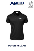 Peter Millar Mens Solid Performance Polo - Self Collar - APCO Supply - Indianapolis