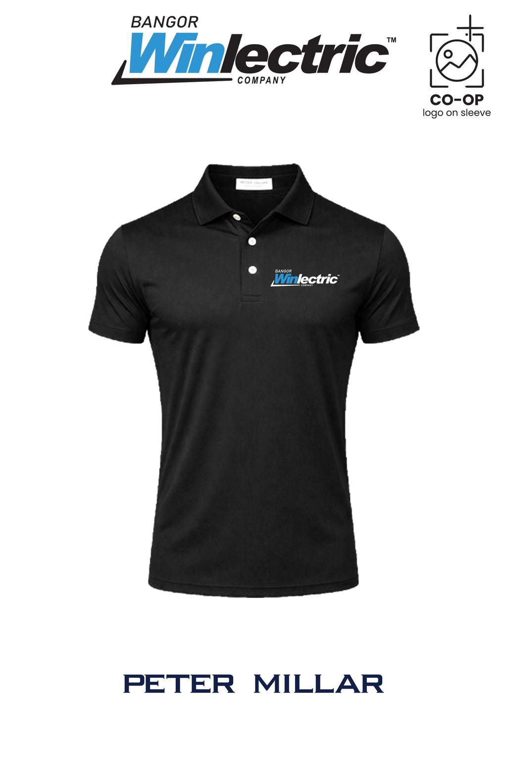 Peter Millar Mens Solid Performance Polo - Self Collar - Winlectric Bangor