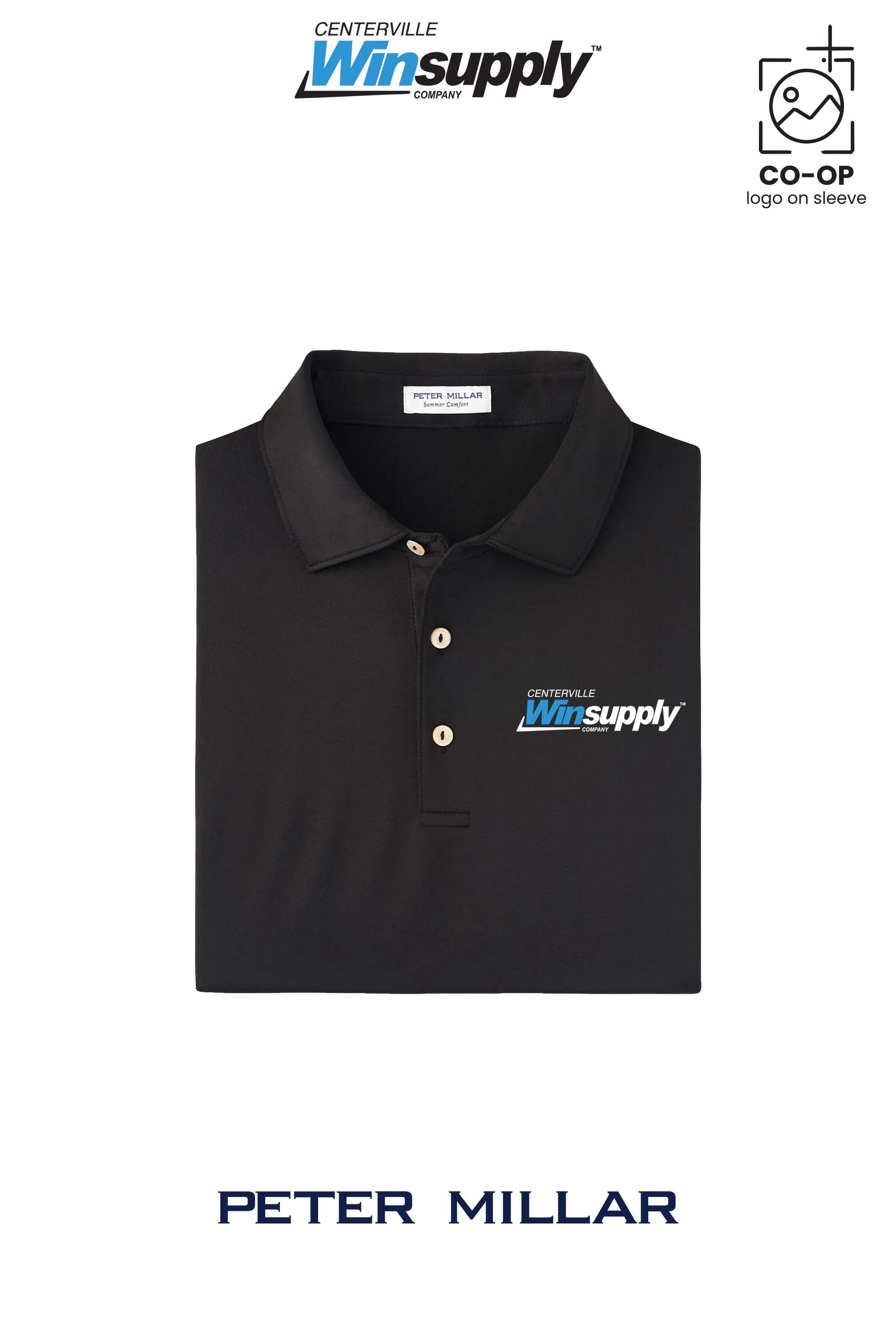 Peter Millar Mens Solid Performance Polo - Self Collar - Winsupply Centerville OH