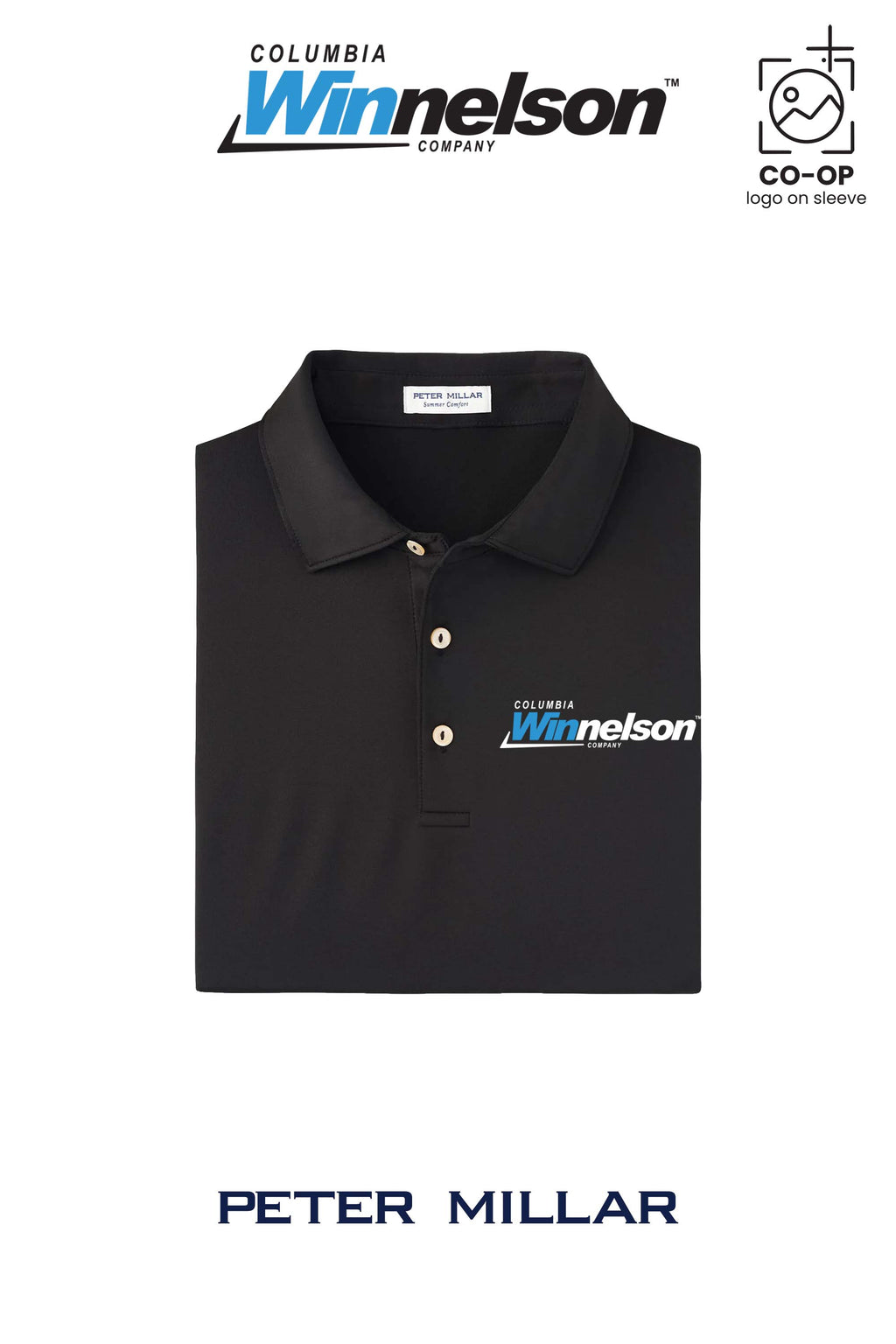 Peter Millar Mens Solid Performance Polo - Self Collar - Columbia MO Winnelson