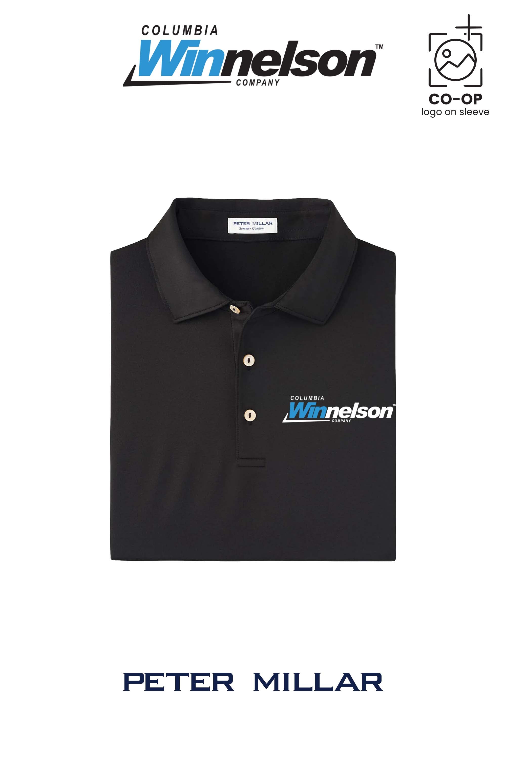 Peter Millar Mens Solid Performance Polo - Self Collar - Columbia MO Winnelson