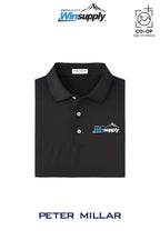 Peter Millar Mens Solid Performance Polo - Self Collar - Winsupply Emerald City