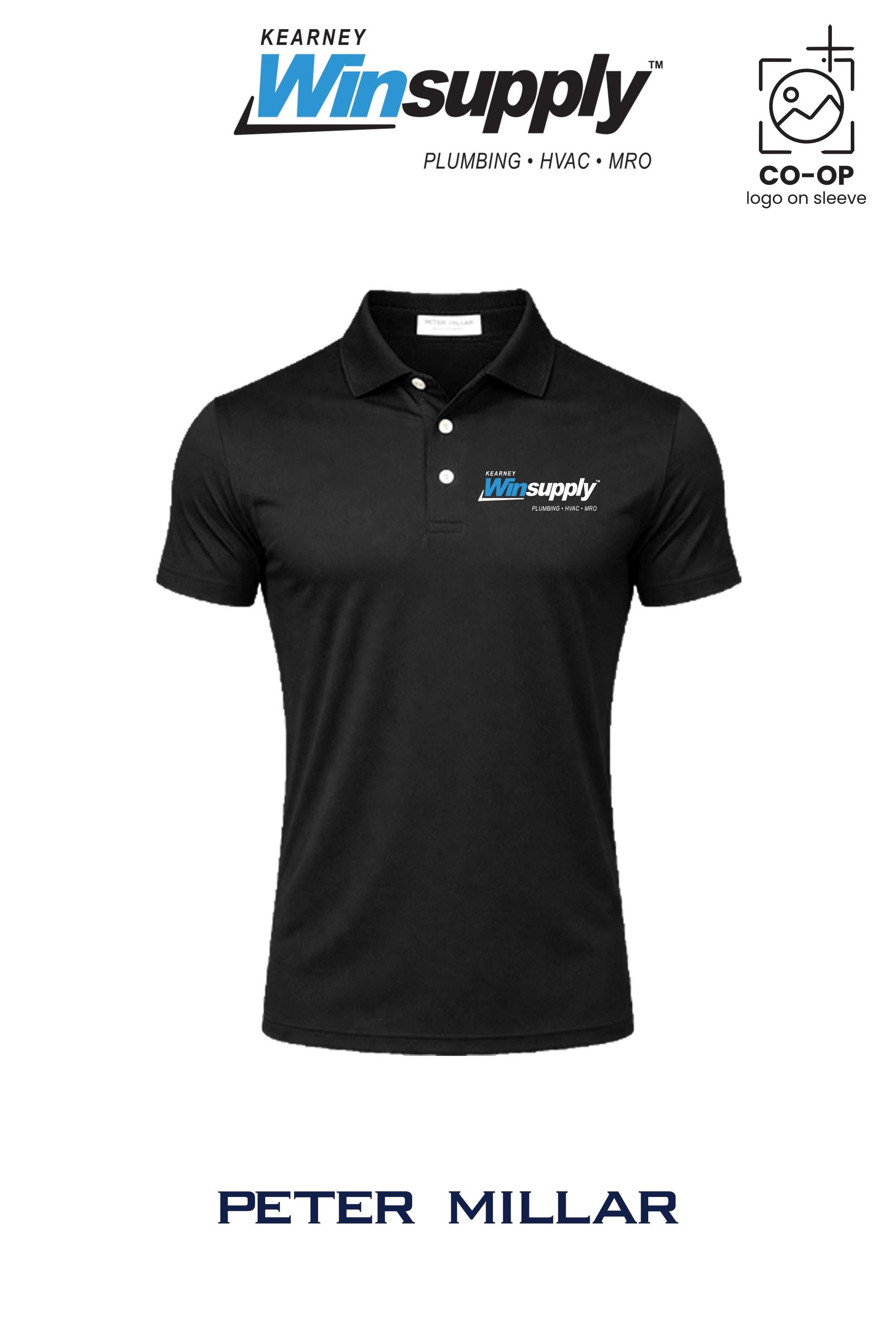 Peter Millar Mens Solid Performance Polo - Self Collar - Kearney Winsupply