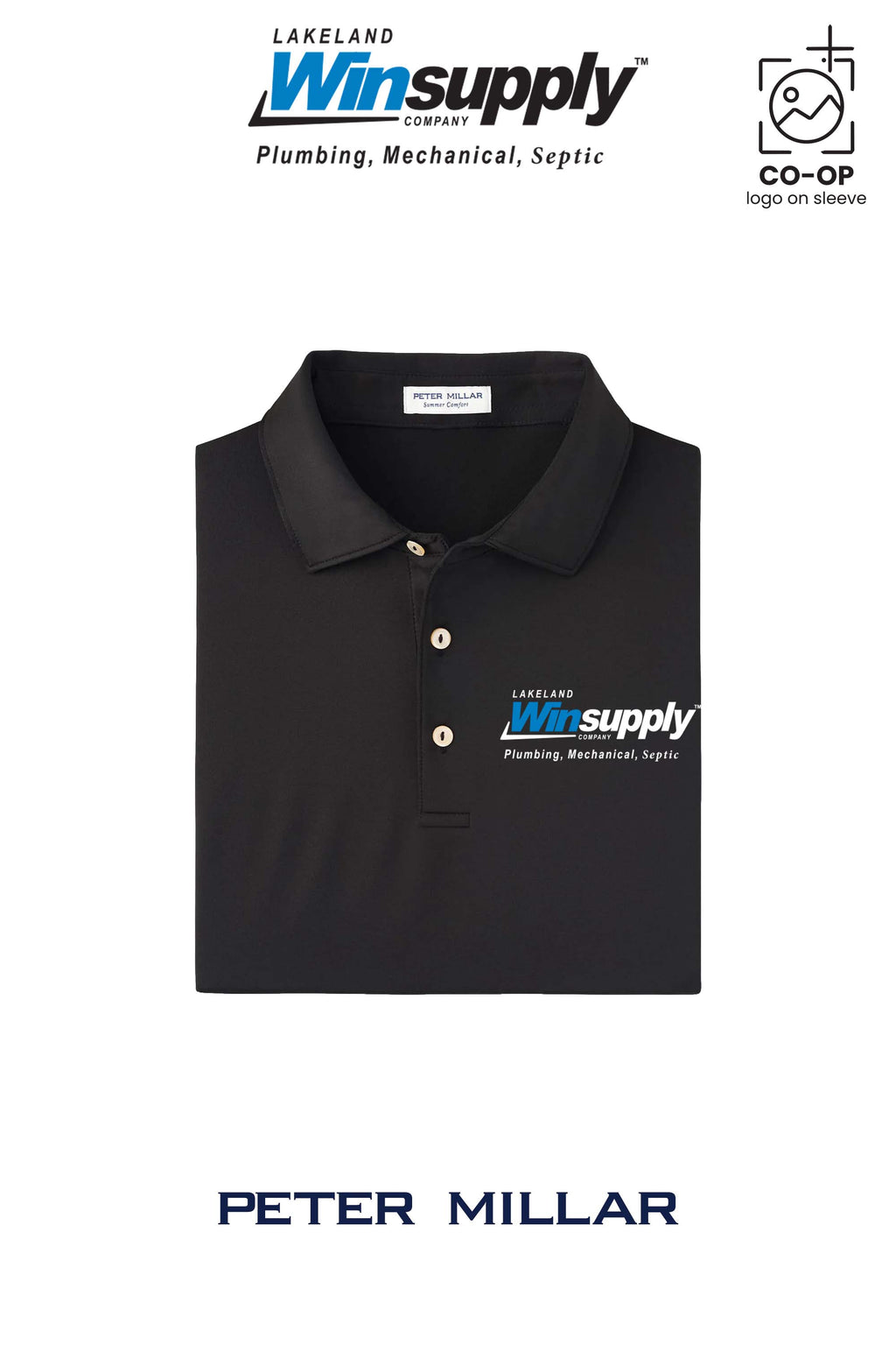 Peter Millar Mens Solid Performance Polo - Self Collar - Lakeland Winsupply
