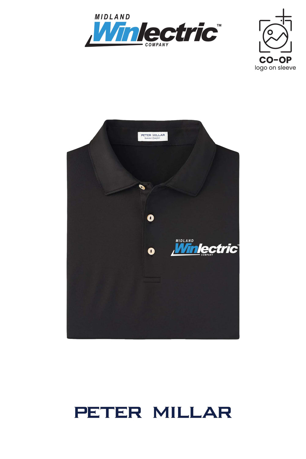 Peter Millar Mens Solid Performance Polo - Self Collar - Winlectric of Midland