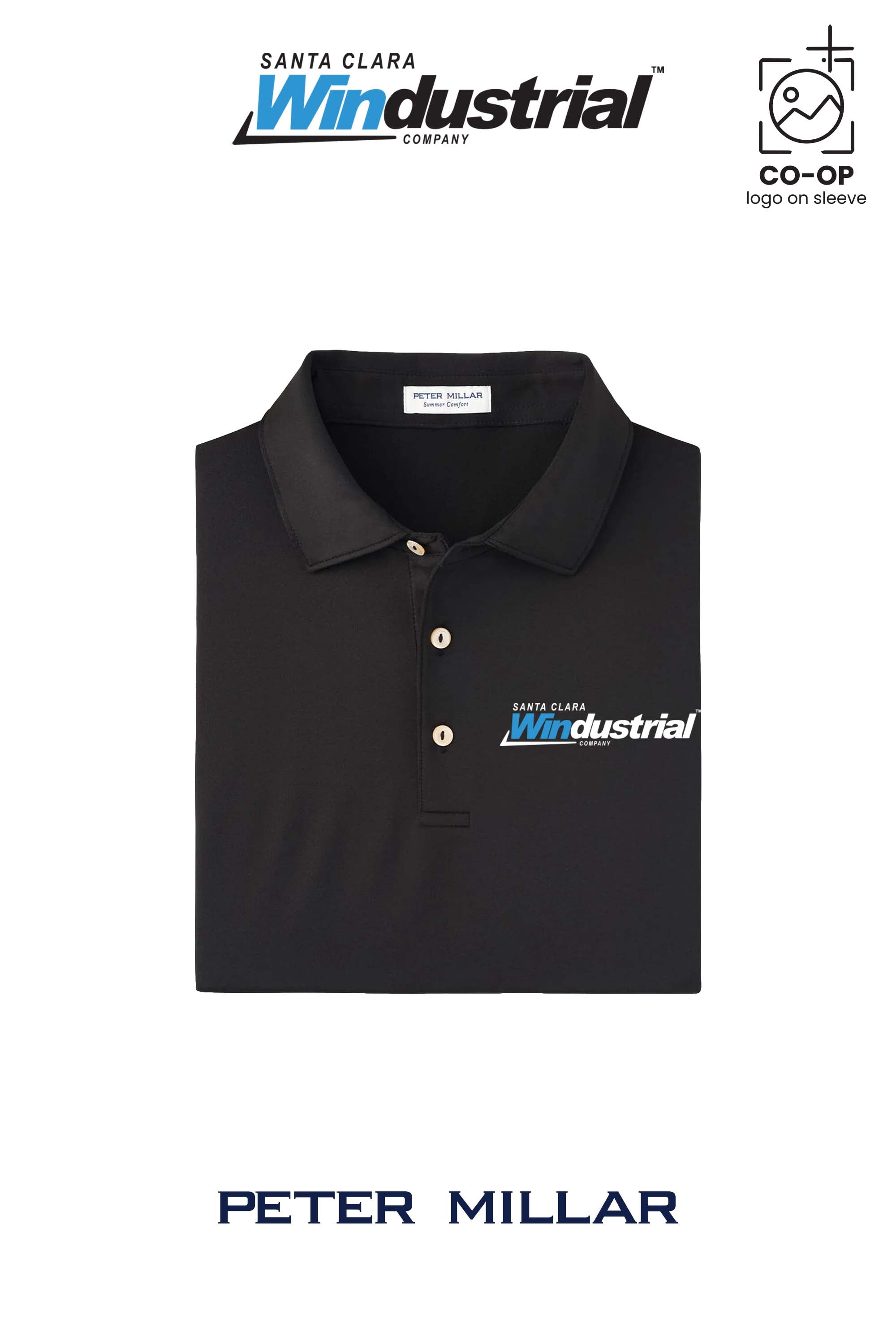 Peter Millar Mens Solid Performance Polo - Self Collar - Santa Clara Windustrial