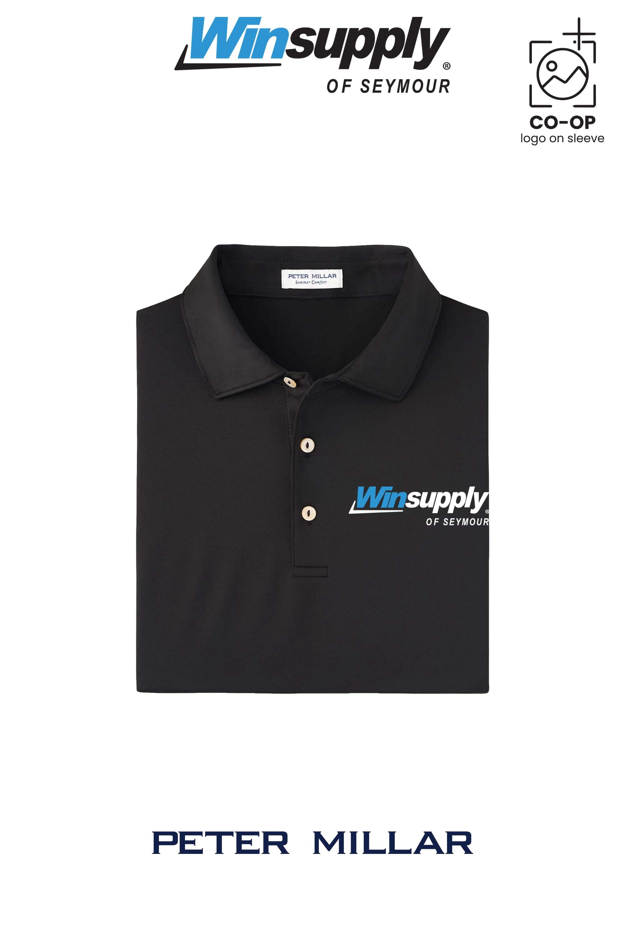 Peter Millar Mens Solid Performance Polo - Self Collar - Winsupply of Seymour IN