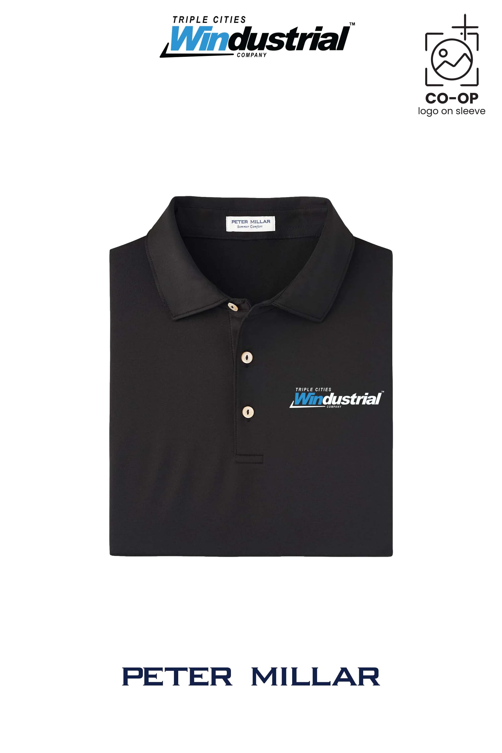 Peter Millar Mens Solid Performance Polo - Self Collar - Windustrial Triple Cities