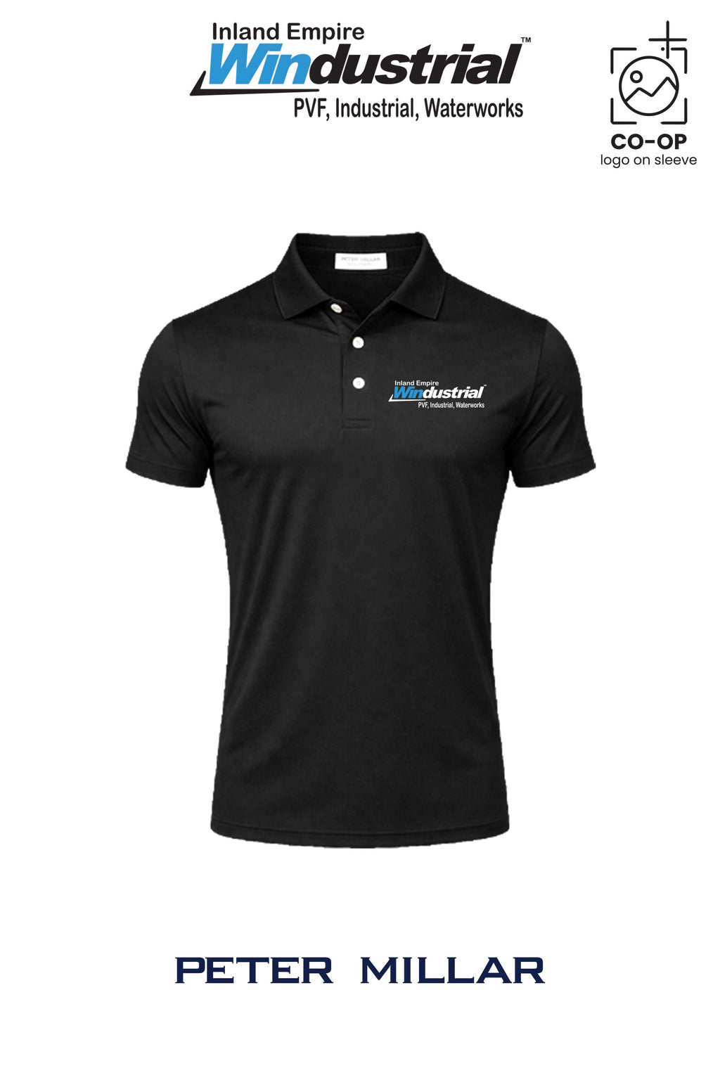 Peter Millar Mens Solid Performance Polo - Self Collar - Inland Empire Windustrial