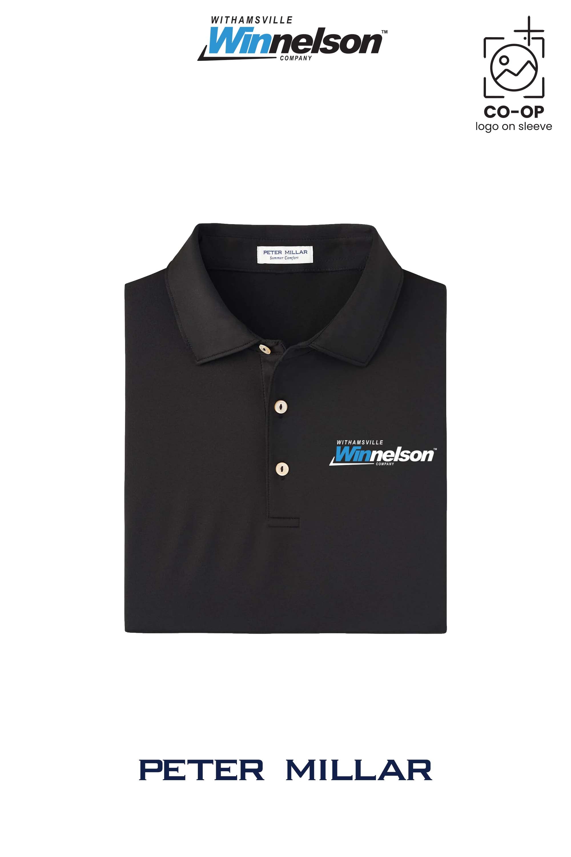 Peter Millar Mens Solid Performance Polo - Self Collar - Withamsville Winnelson