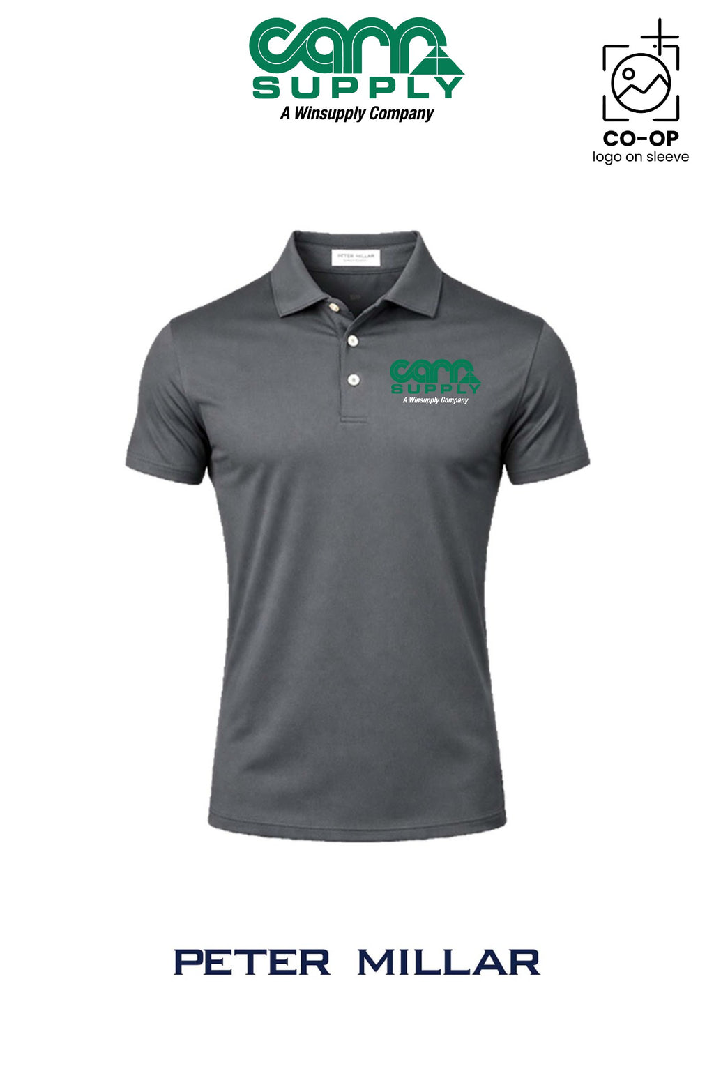 Peter Millar Mens Solid Performance Polo - Self Collar - Carr Supply - Lancaster