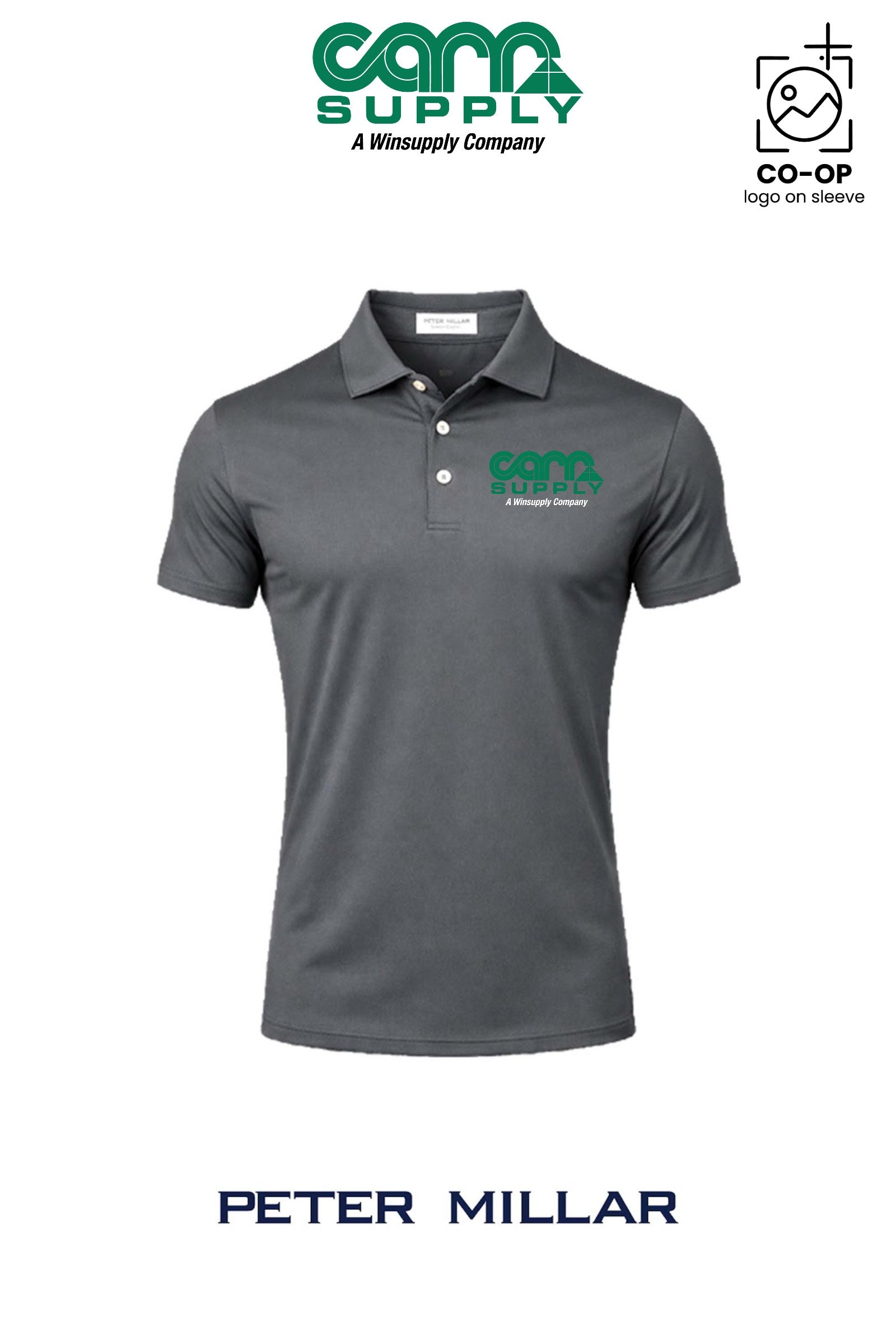 Peter Millar Mens Solid Performance Polo - Self Collar - Carr Supply - Lancaster