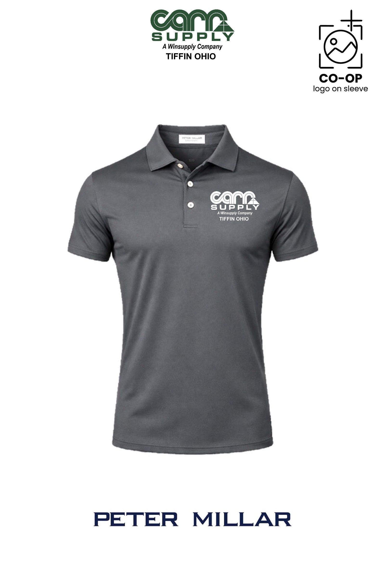 Peter Millar Mens Solid Performance Polo - Self Collar - Carr Supply - Tiffin