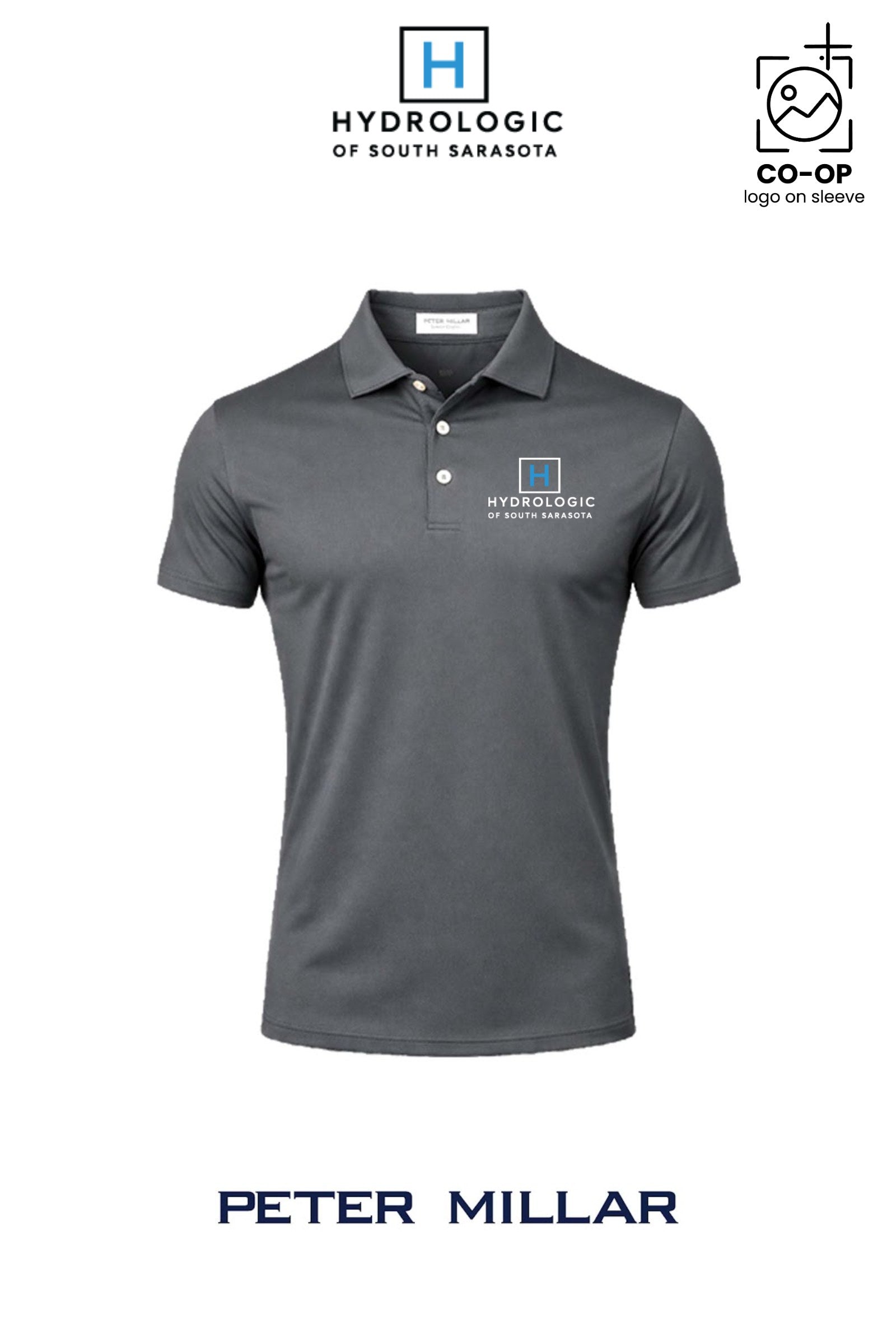 Peter Millar Mens Solid Performance Polo - Self Collar - Winsupply Sarasota FL Co.